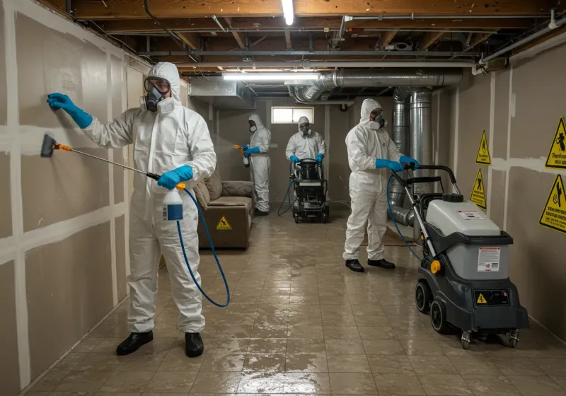 Basement Moisture Removal and Structural Drying process in Greentree, NJ